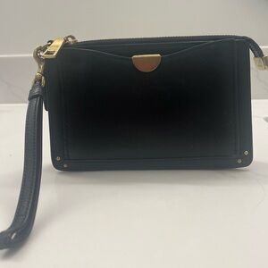 Coach Black Leather Wristlet